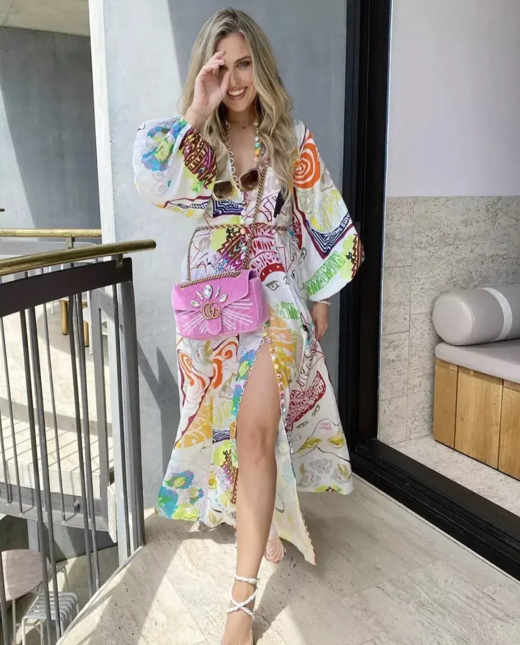 Zimmermann Shelly Billow Long Sleeve Dress in Poster Print Size 1 / AU 10 - Image 1