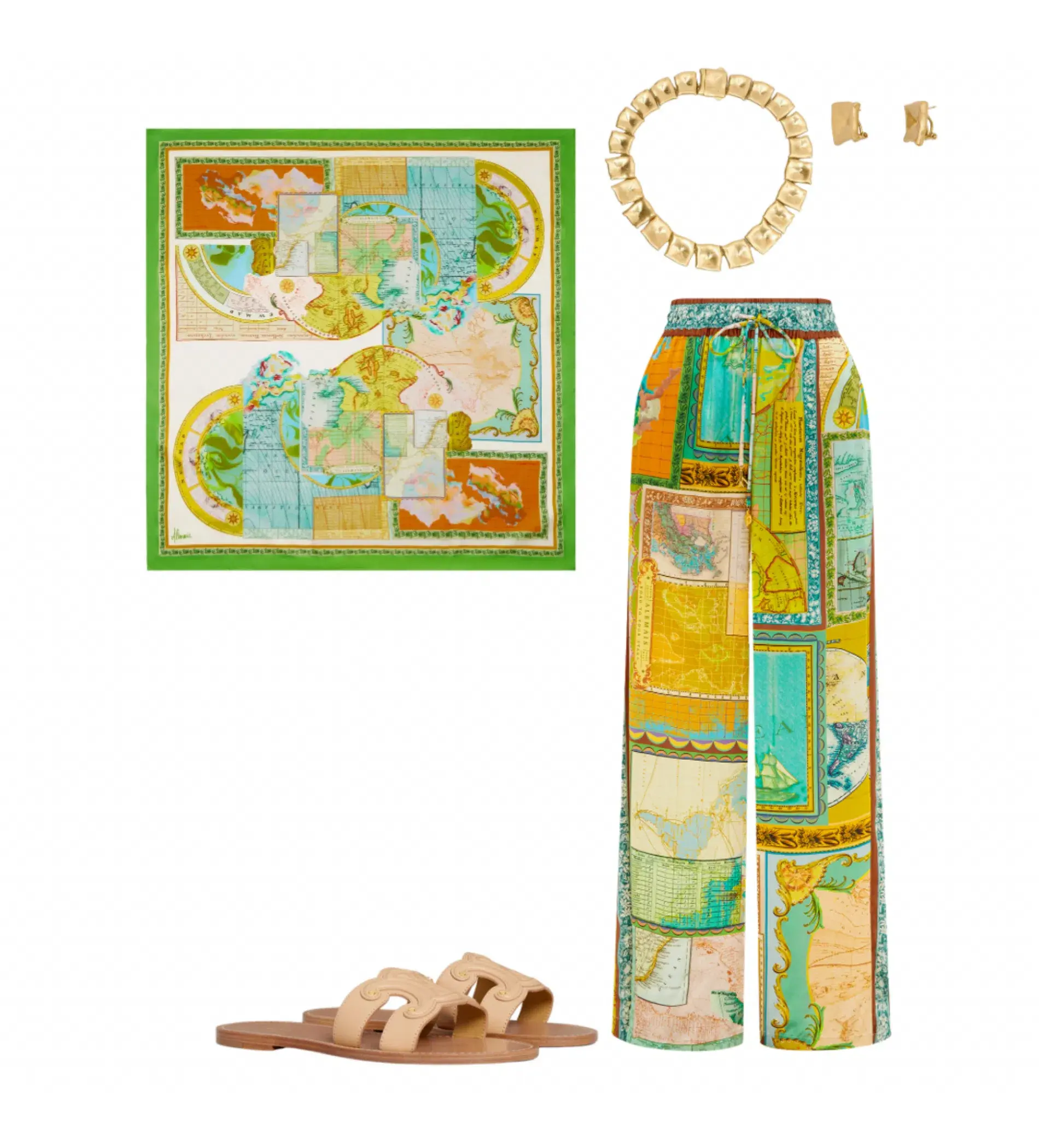 Alemais Atlas Scarf and Pant Set Print Size 8 - Image 3