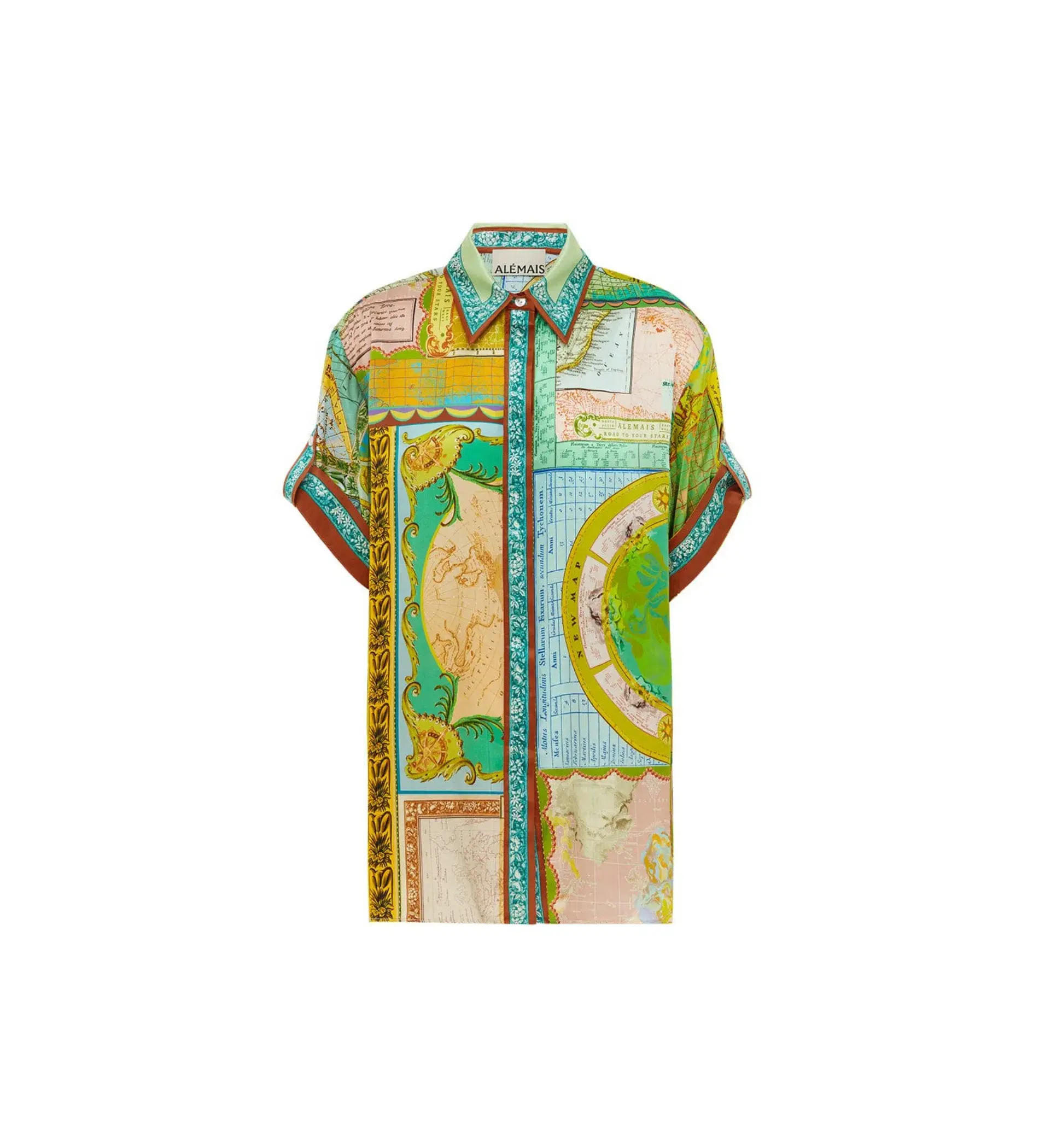 Alemais Atlas Silk Shirt and Pant Print Size 8 - Image 2