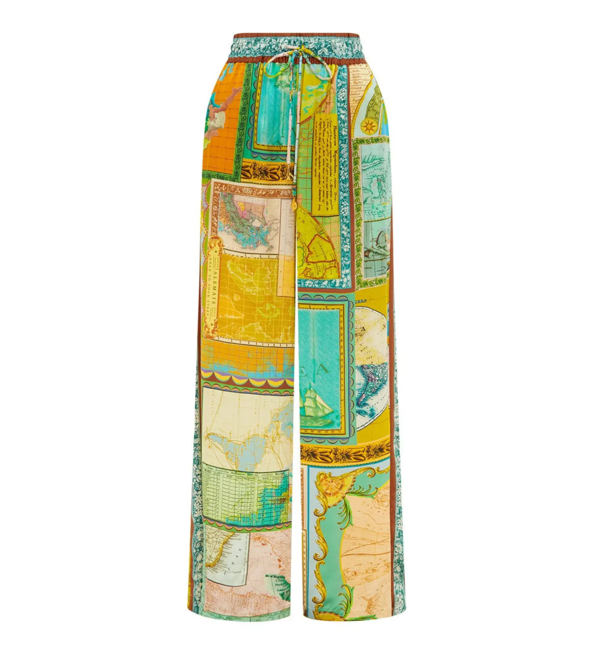 Alemais Atlas Silk Shirt and Pant Print Size 8 - Image 3