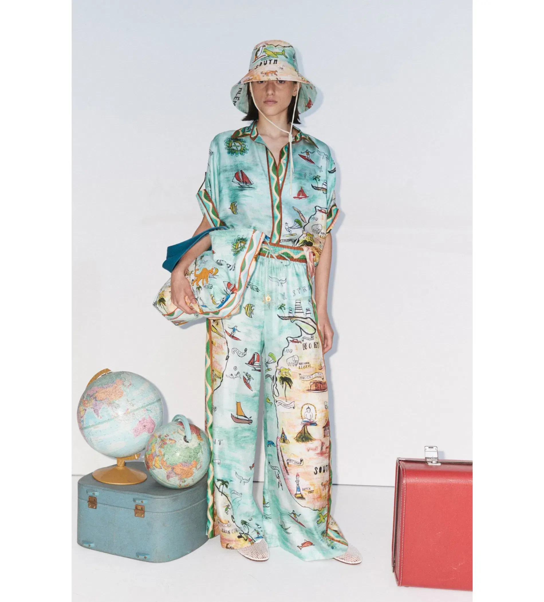 Alemais Swell Shirt and Pant Set Print Size 8 - Image 1