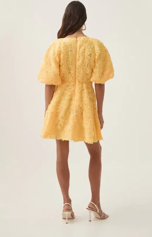 Aje Florential Mini Swing Dress Soft Yellow Size 12 - Image 2