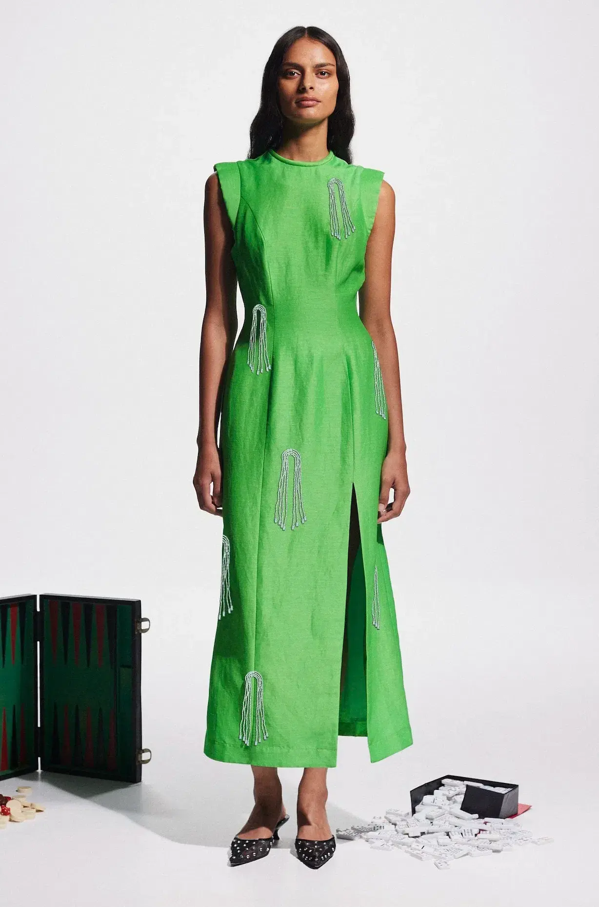Alemais Dazzle Midi Dress Green Size 10 - Image 1