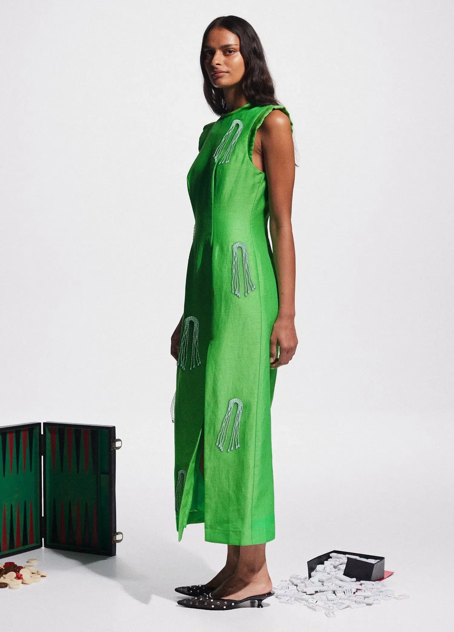 Alemais Dazzle Midi Dress Green Size 10 - Image 2