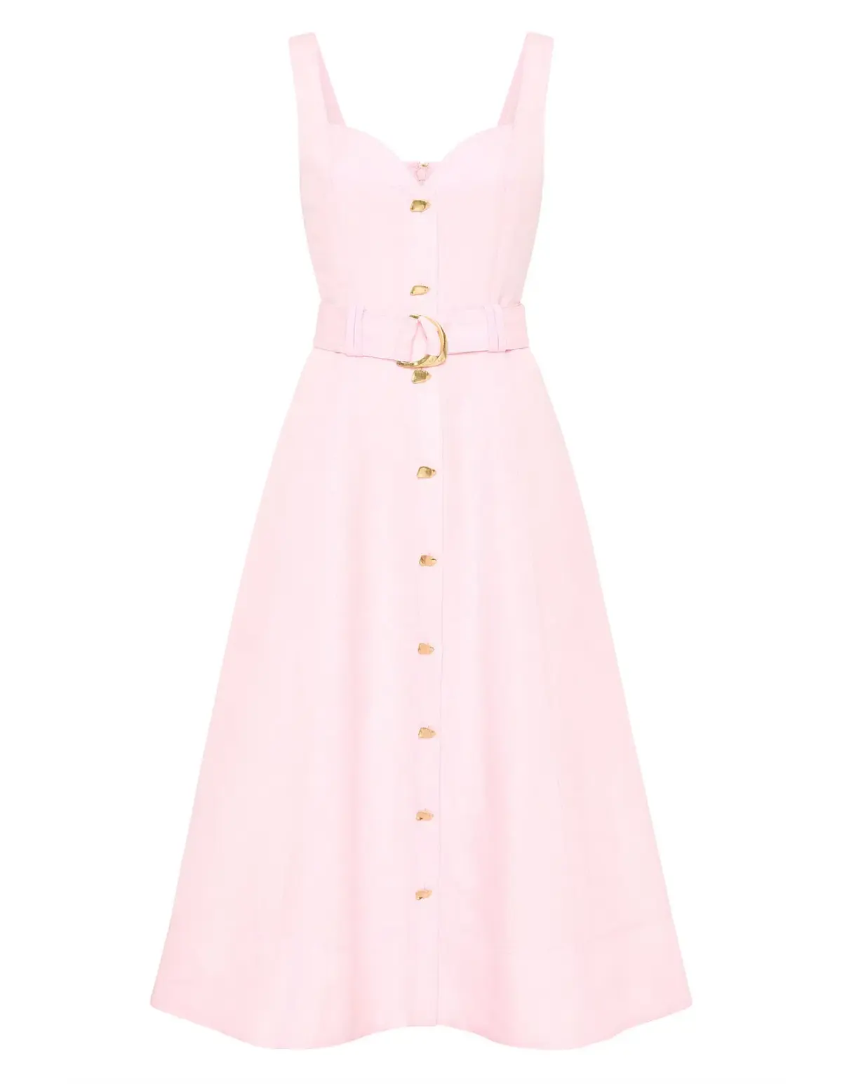 Aje Clay Belted Midi Dress Pastel Pink size8 - Image 9