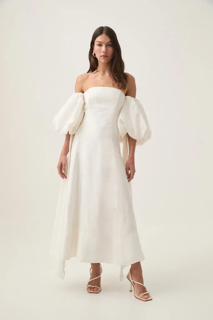 Aje Incarnation Midi Dress Ivory Size 8 - Image 1