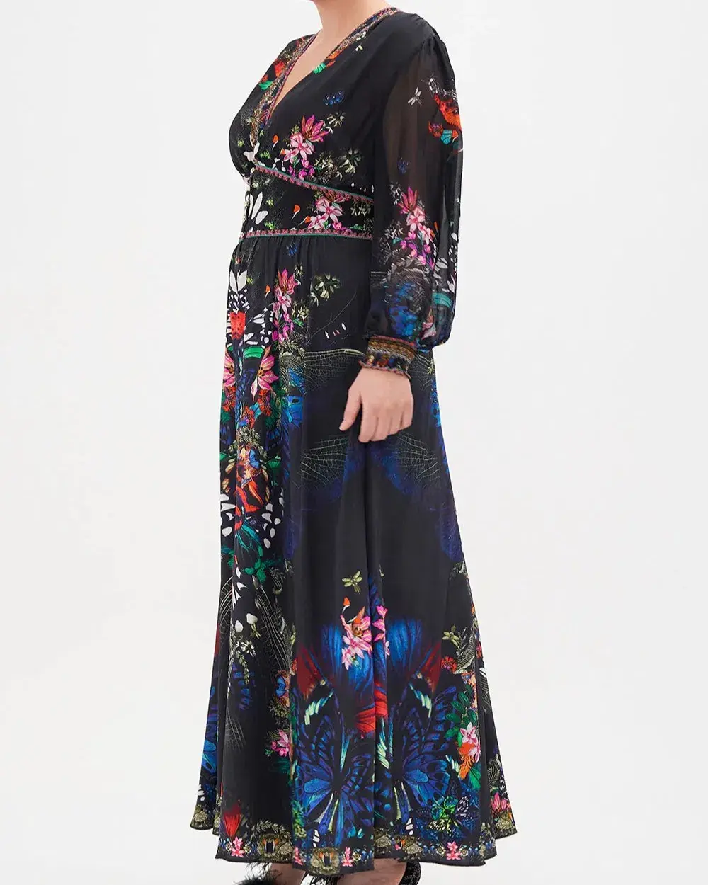 Camilla Flutter By Button Maxi Dress With Shaped Waistband Multi Size XXL / AU 18 - Image 2