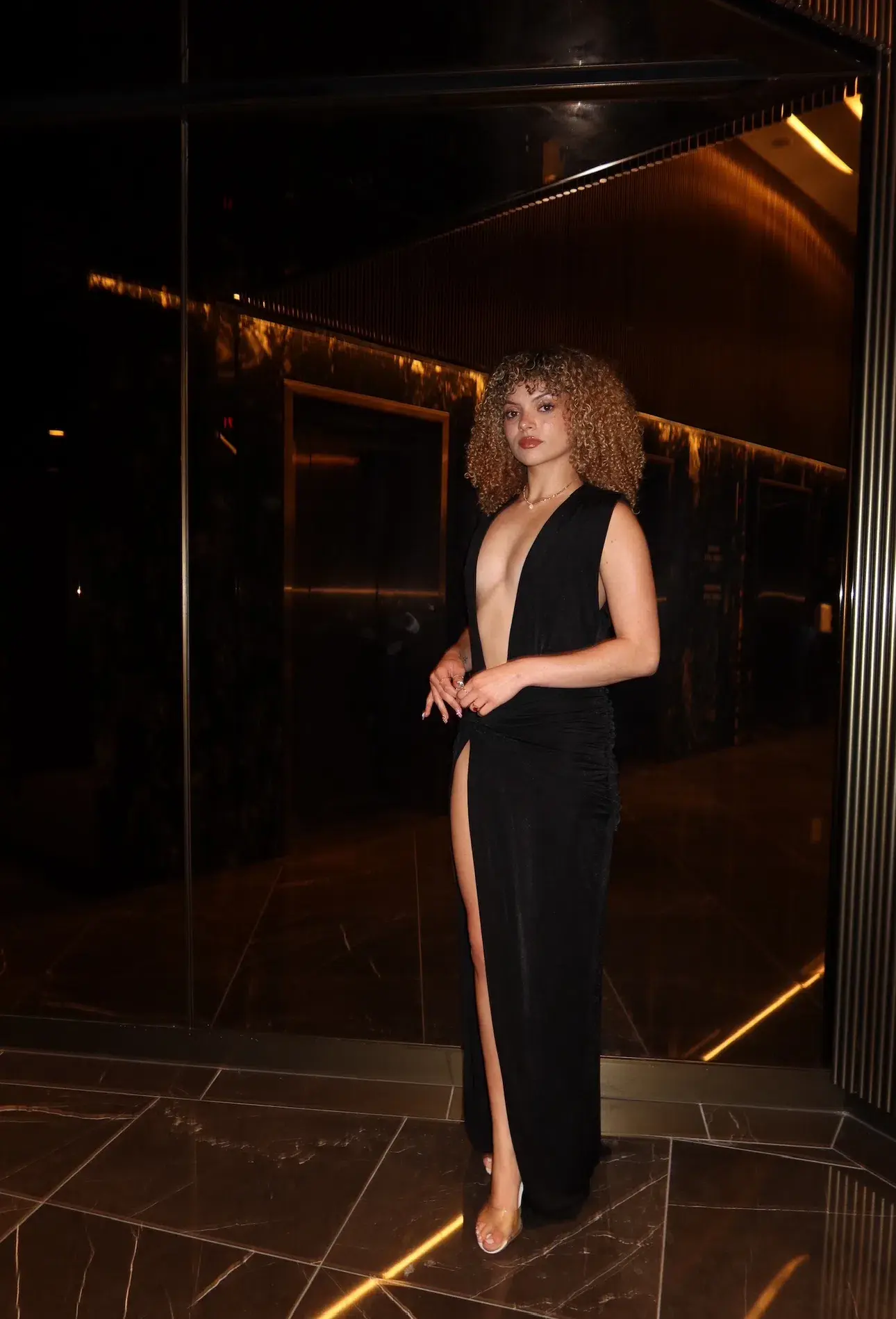 House of CB Larelle Plunge Maxi Dress Black Size 6 - Image 5