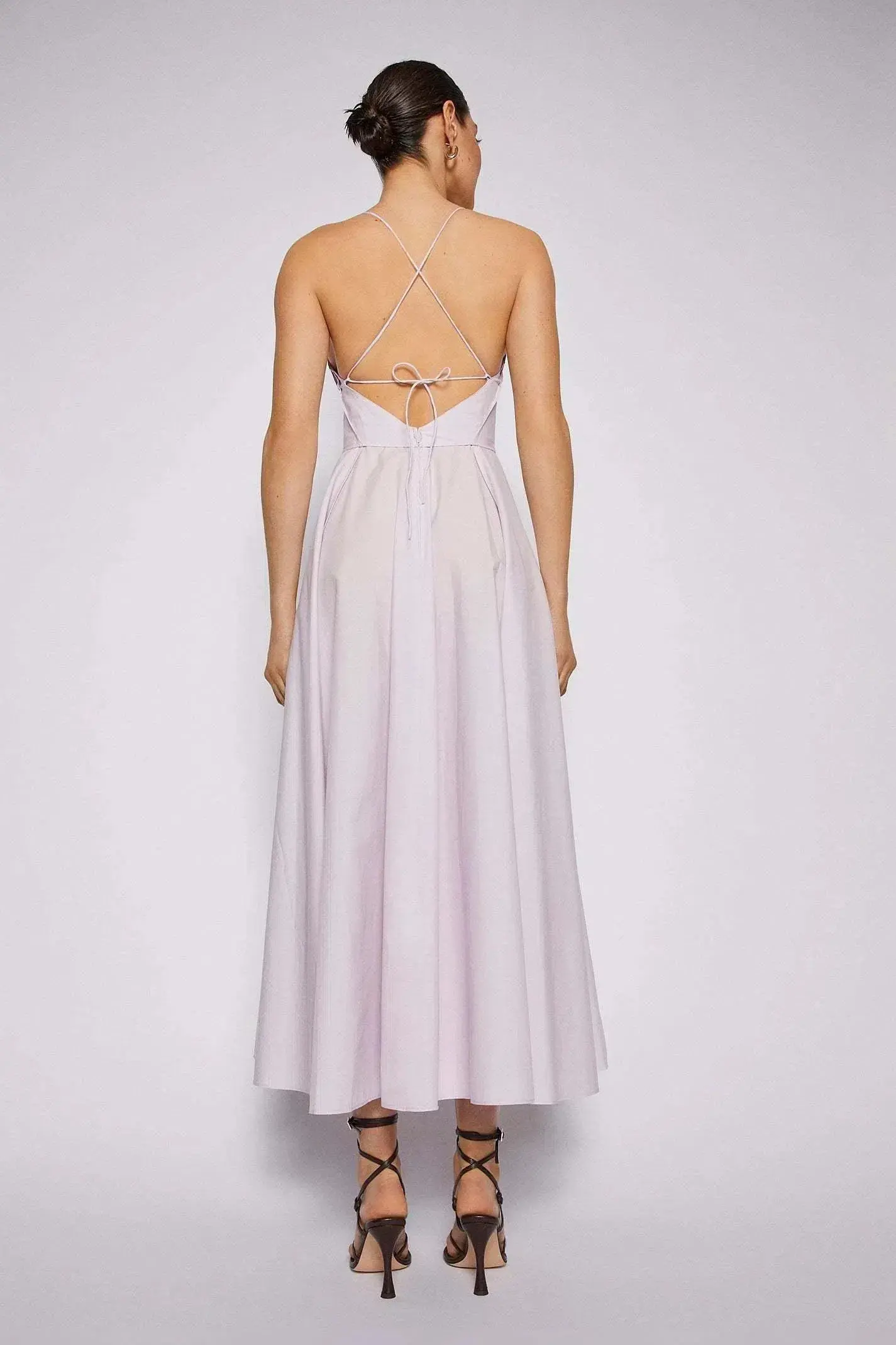 Scanlan Theodore Parachute Cotton Strappy Dress In Lilac Size 10 - Image 3