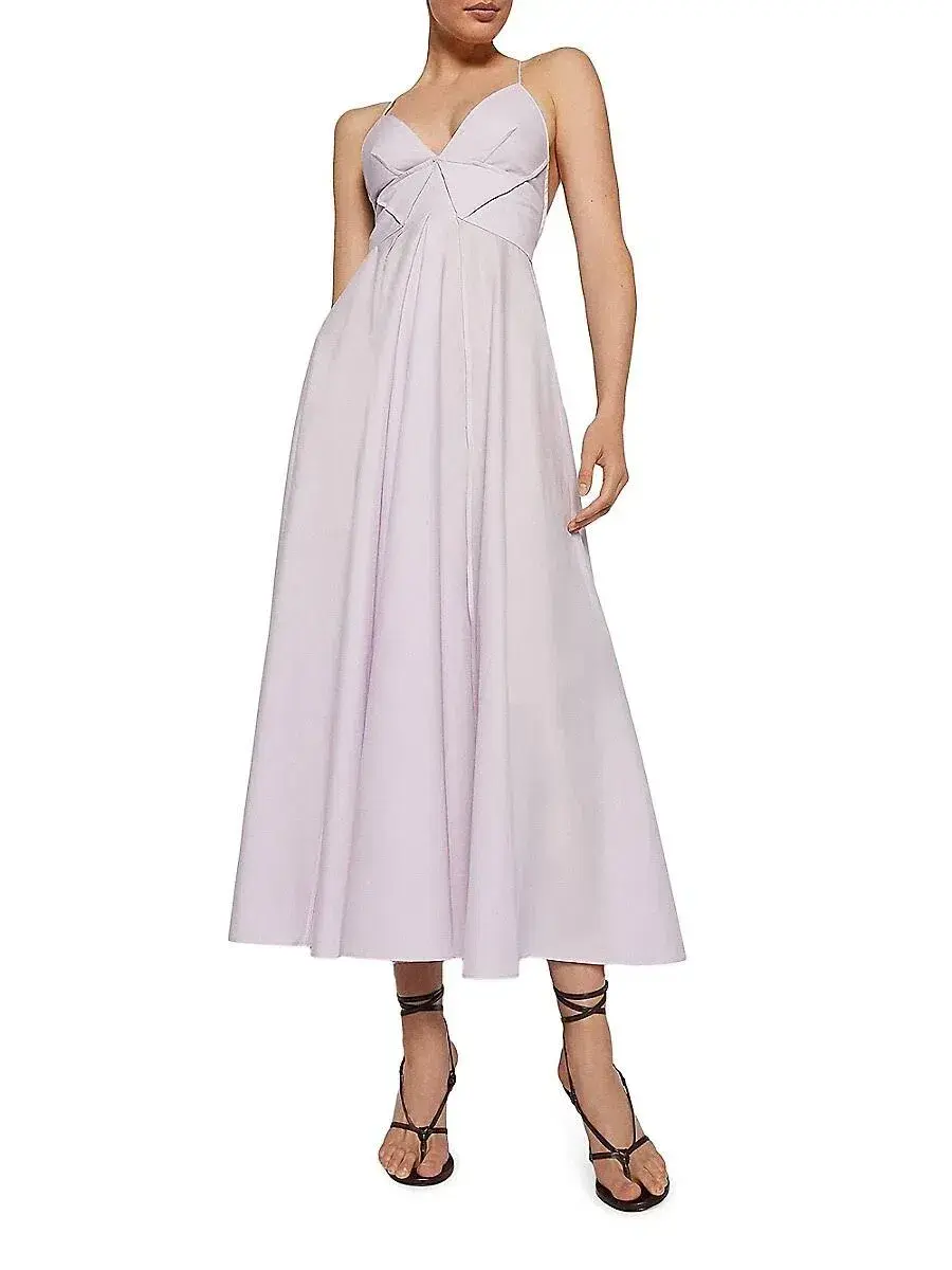 Scanlan Theodore Parachute Cotton Strappy Dress In Lilac Size 10 - Image 2