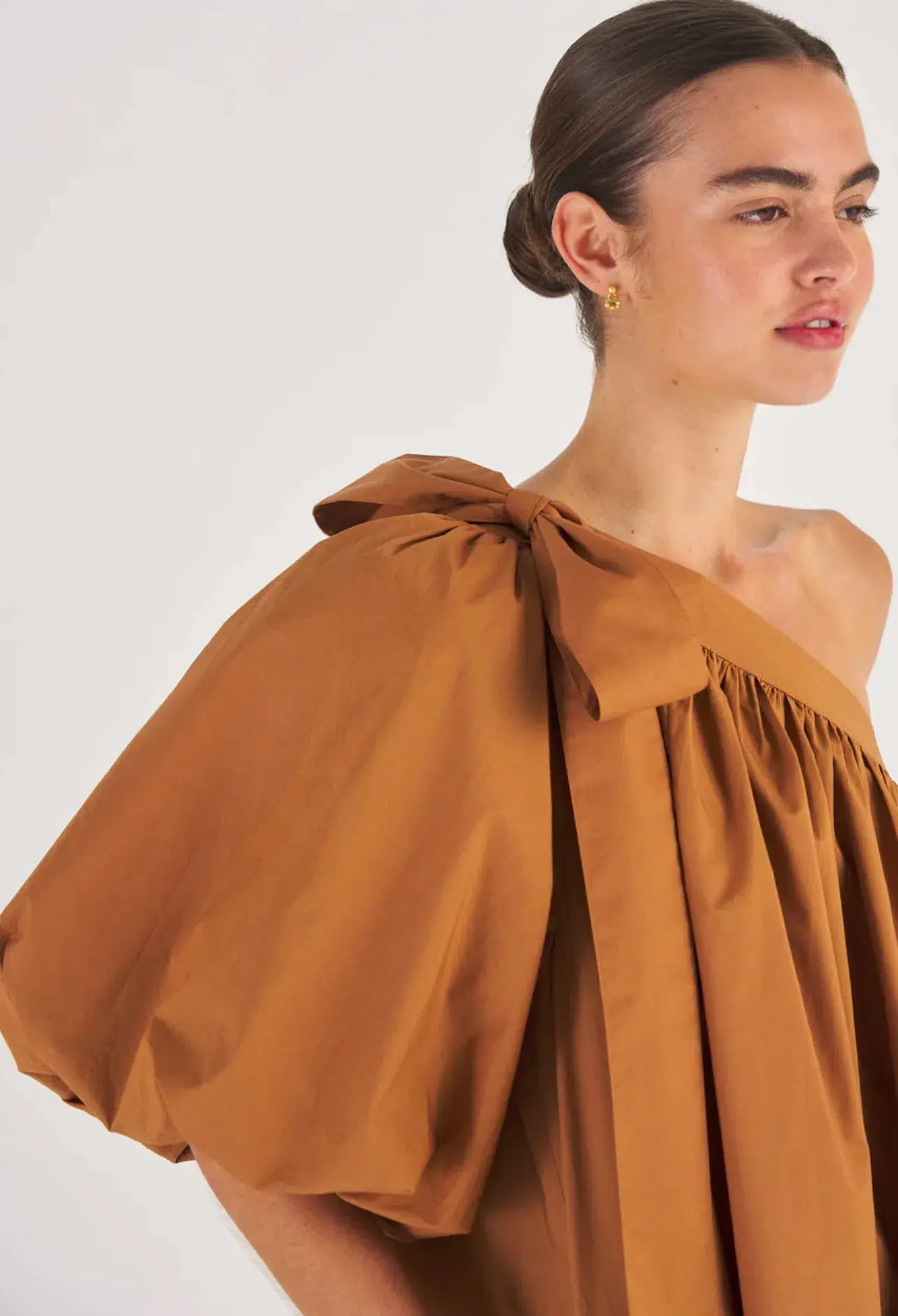 Oroton One Shoulder Gathered Dress Brandy Size 10  - Image 3