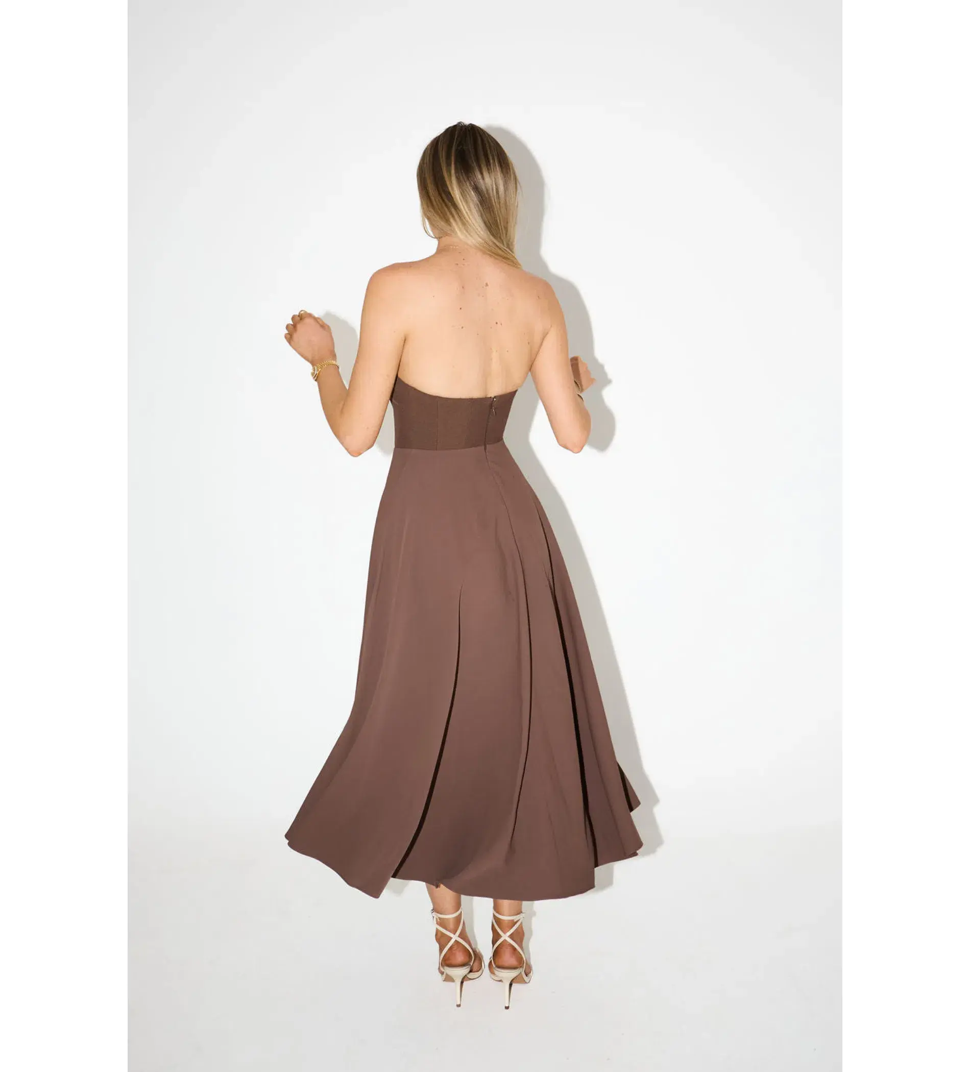 Odd Muse The Ultimate Muse Strapless Midi Dress Chocolate Size 10  - Image 2