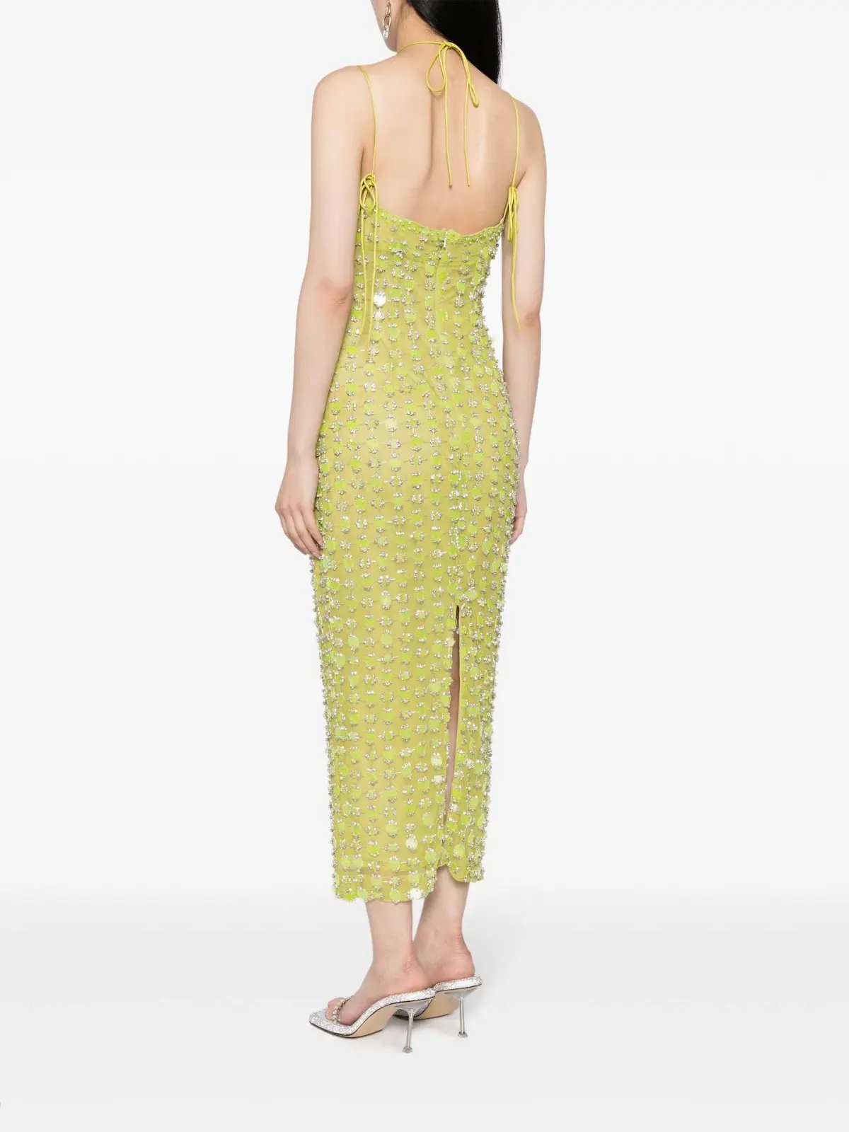 Rachel Gilbert Lucinda Midi Dress Lime with Crystals Size 3 / AU 12 - Image 2