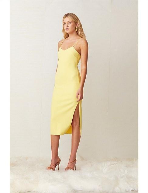 Bec & Bridge Gemma Midi Dress Yellow Size 10 for rent on The Volte - main image