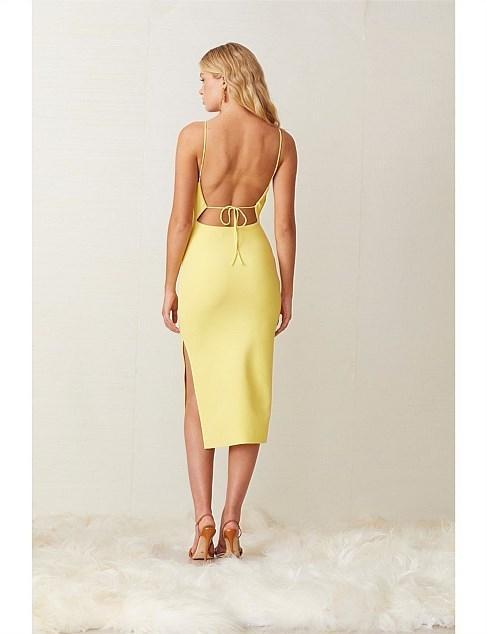 Bec & Bridge Gemma Midi Dress Yellow Size 10 for rent on The Volte - main image