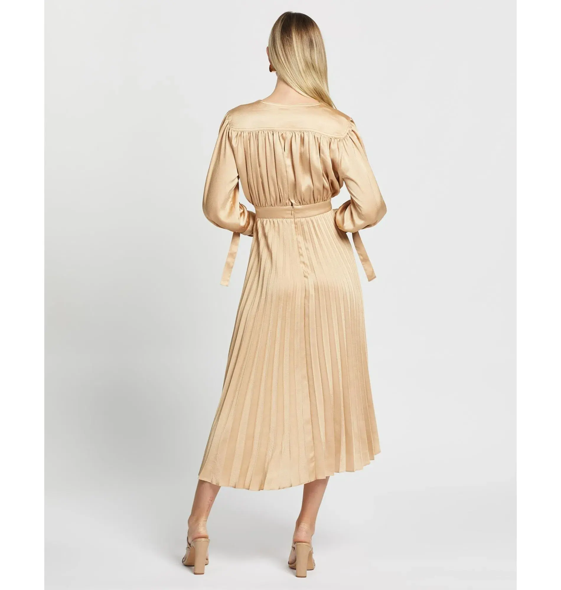 Nicola Finetti Eliana Dress Gold Size AU 10 - Image 2