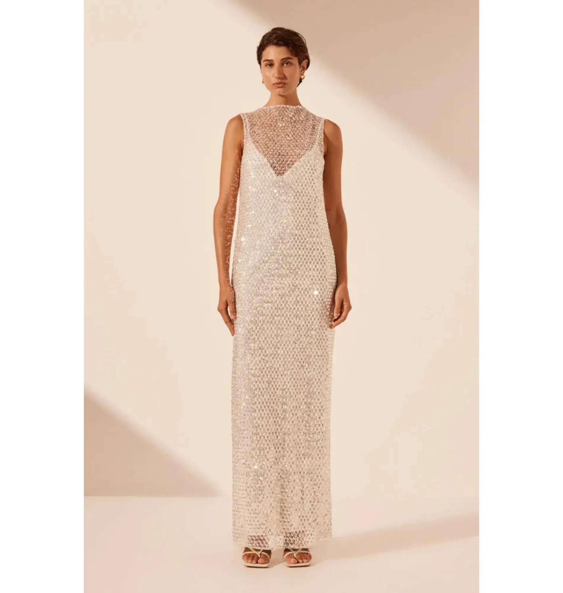 Shona Joy Asteria Midi Dress Silver Size AU 10 - Image 1