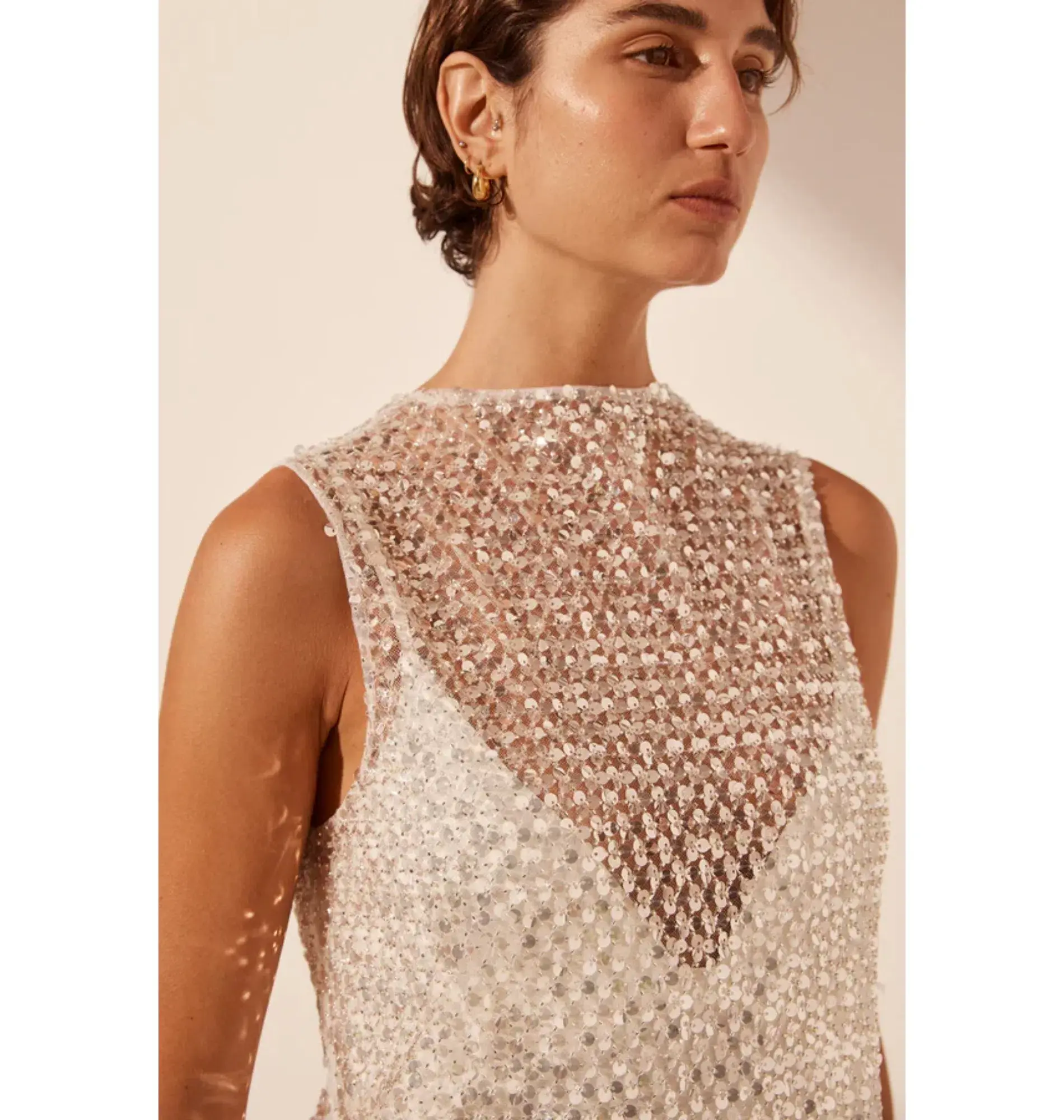 Shona Joy Asteria Midi Dress Silver Size AU 10 - Image 3