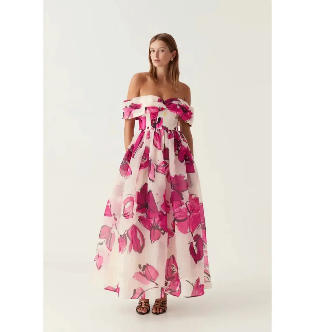 Aje Cordelia Corseted Maxi Dress Falling Floral Size AU 16 for rent on The Volte - main image