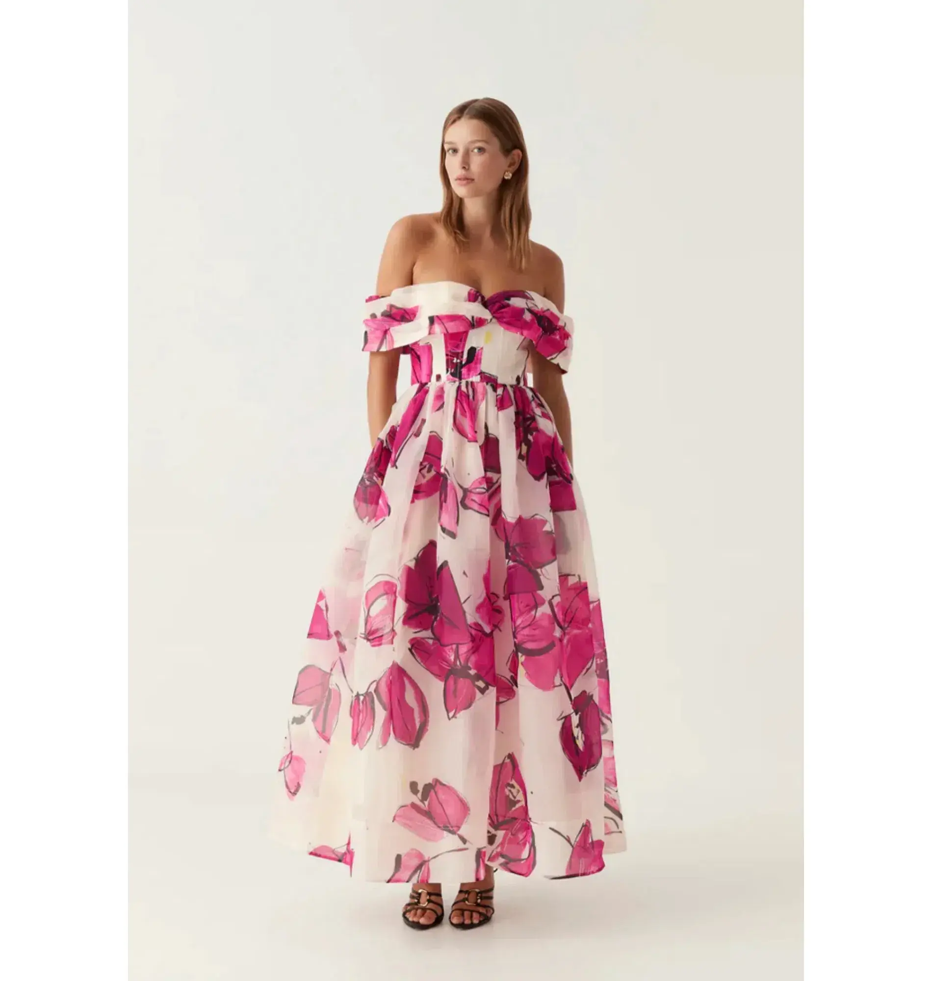 Aje Cordelia Corseted Maxi Dress Falling Floral Size AU 16 - Image 1