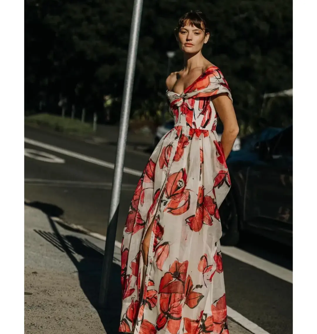 Aje Cordelia Corseted Maxi Dress Falling Floral Size AU 16 for rent on The Volte - main image