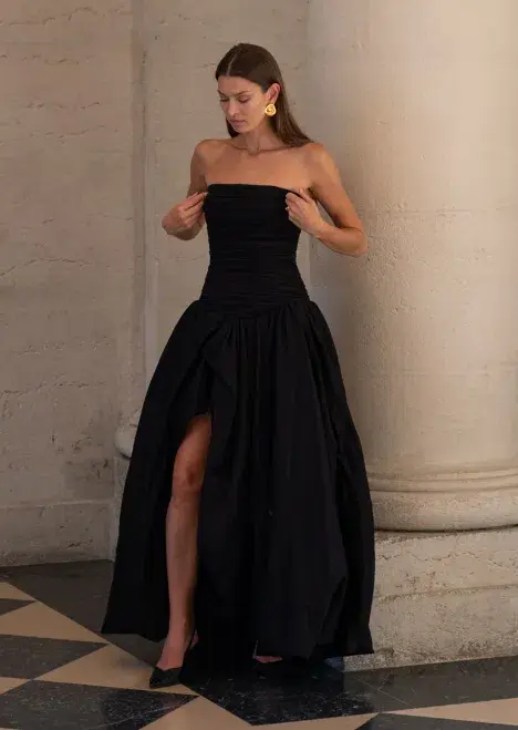 Aje Violette Bubble Hem Maxi Dress Black Size 10 - Image 1