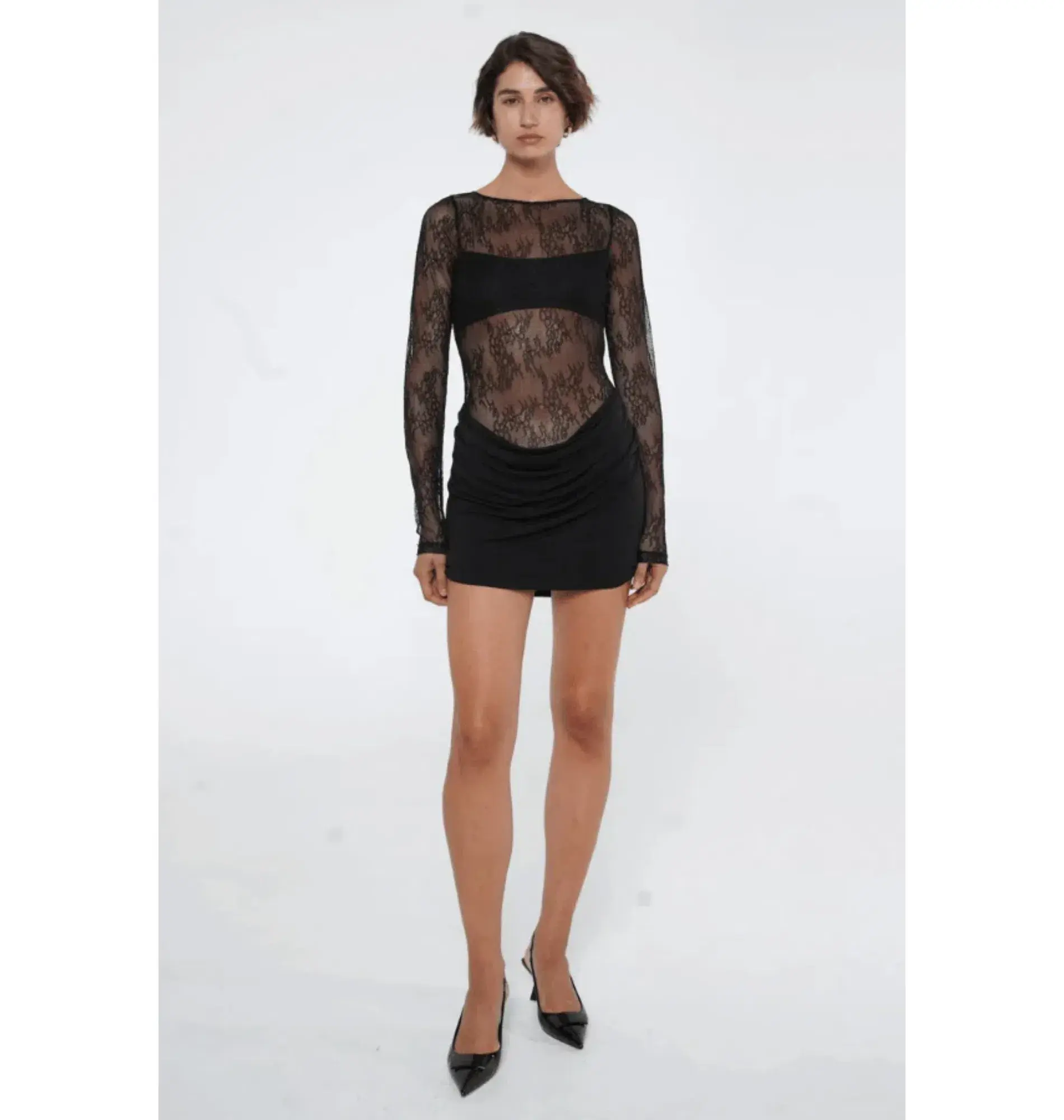 Benni Yana Lace Mini Dress Black Size M /AU 10 - Image 1