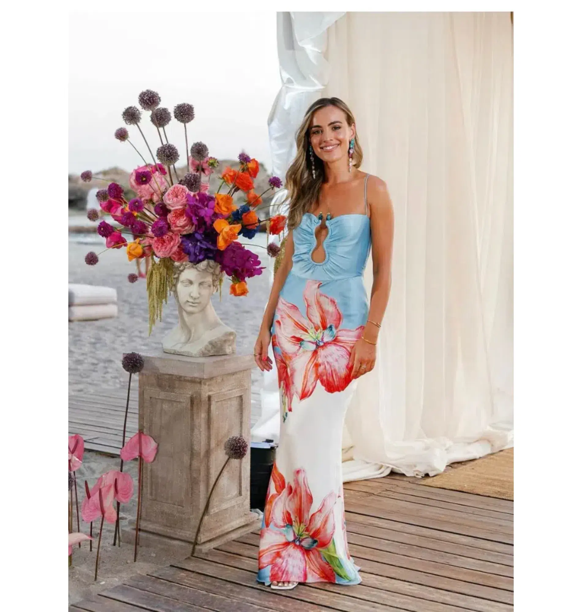 Rebecca Vallance Orchid Oasis Strap Gown Print Size AU 8  - Image 5