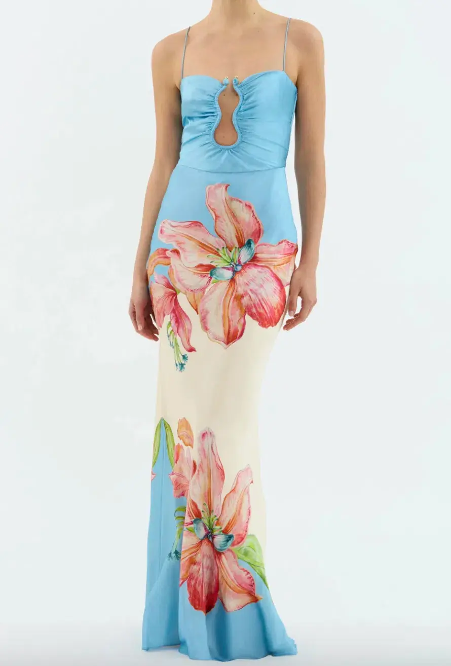 Rebecca Vallance Orchid Oasis Strap Gown Print Size AU 8  - Image 1
