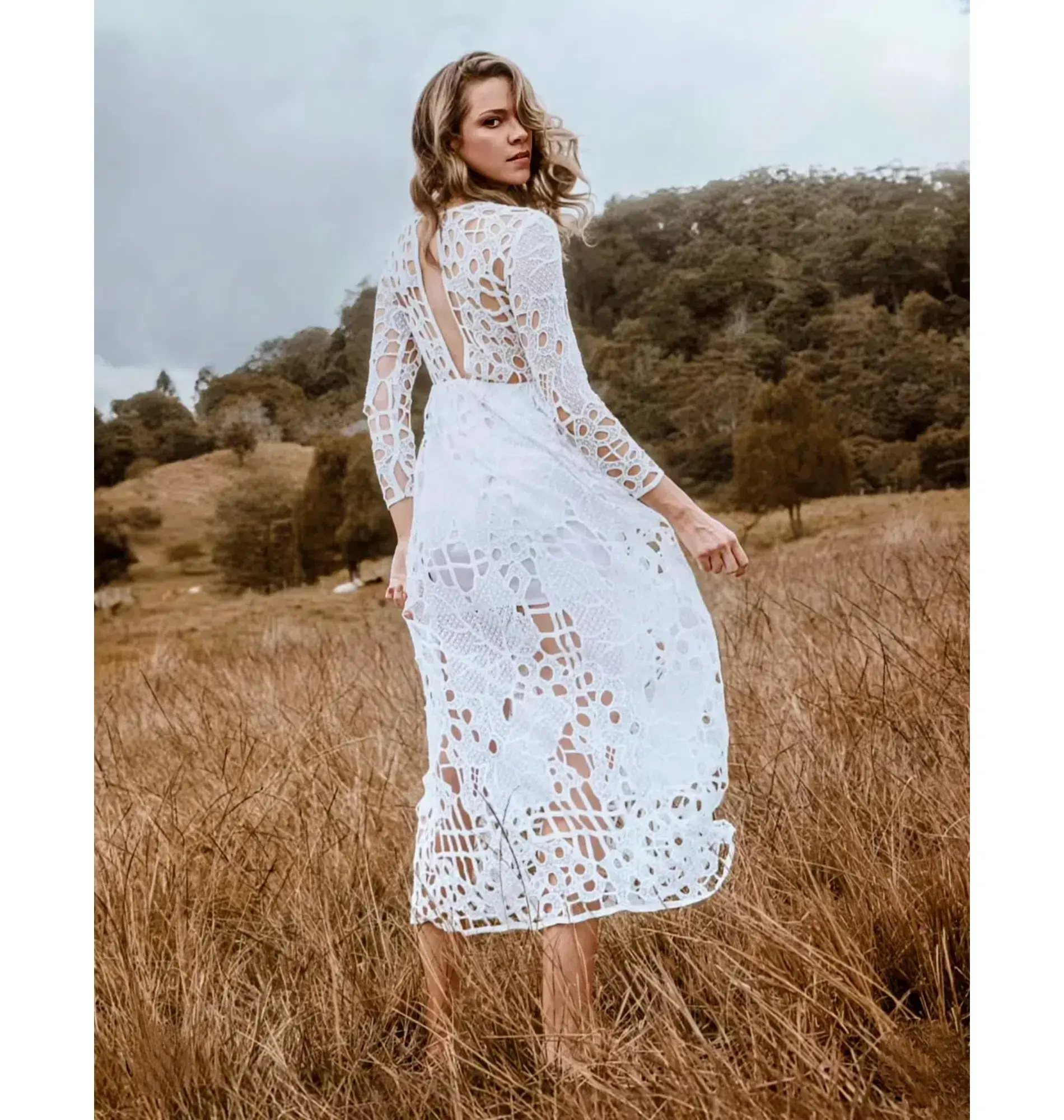 Alice McCall Burning Love Dress in White Leaf Size AU 8 - Image 3