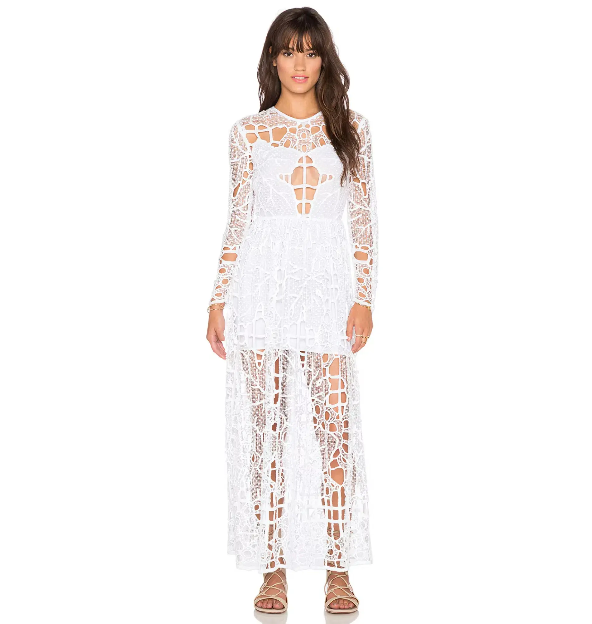 Alice McCall Burning Love Dress in White Leaf Size AU 8 - Image 1