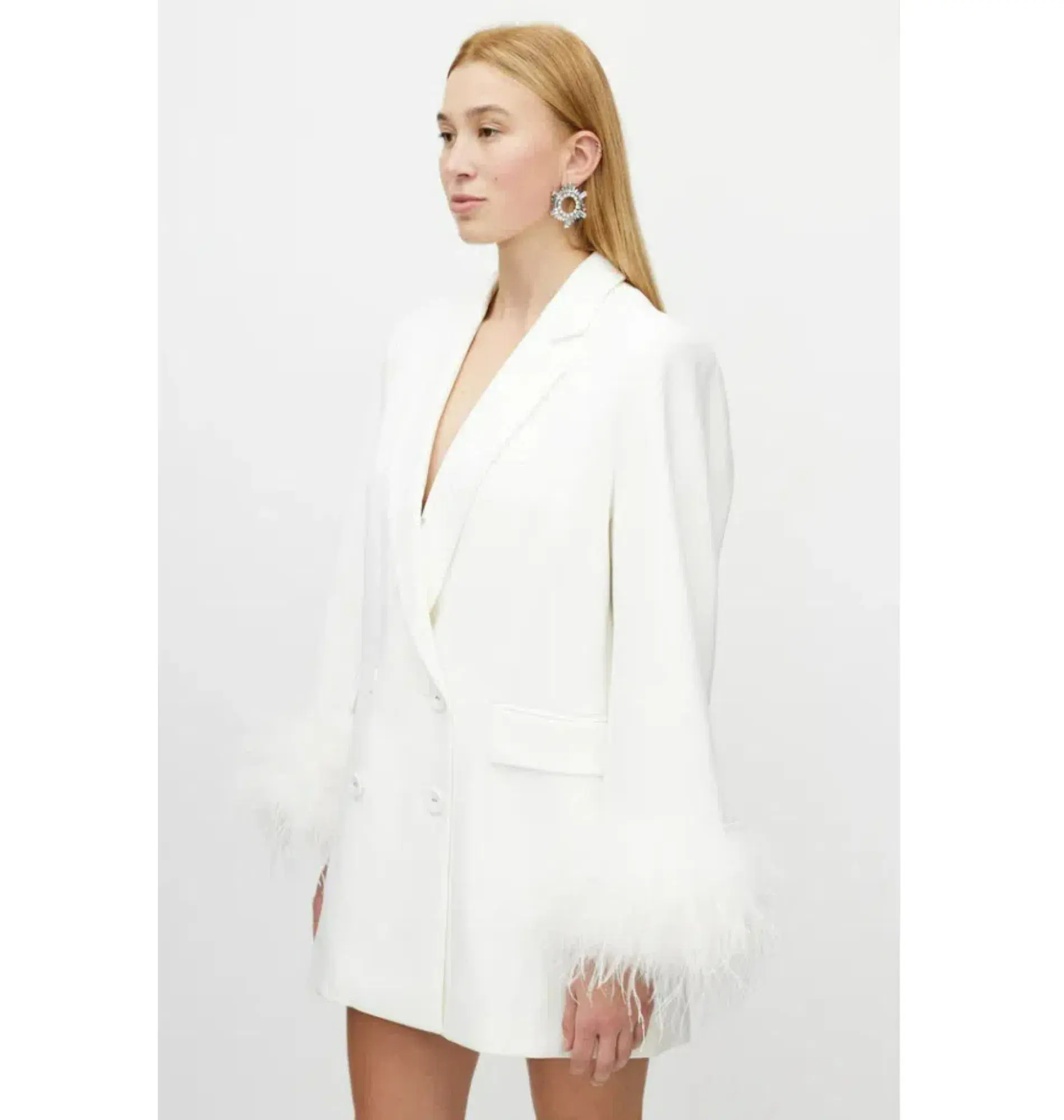Rachel Gilbert Lincoln Blazer Dress White Size XS / AU 6  - Image 3