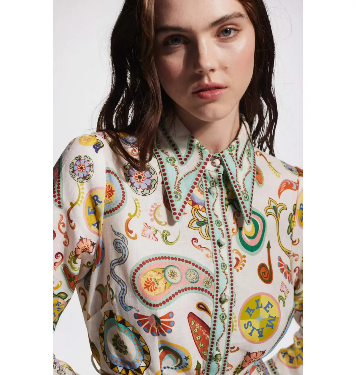 Alemais Arcade Mini Dress Print Size AU 10 - Image 3