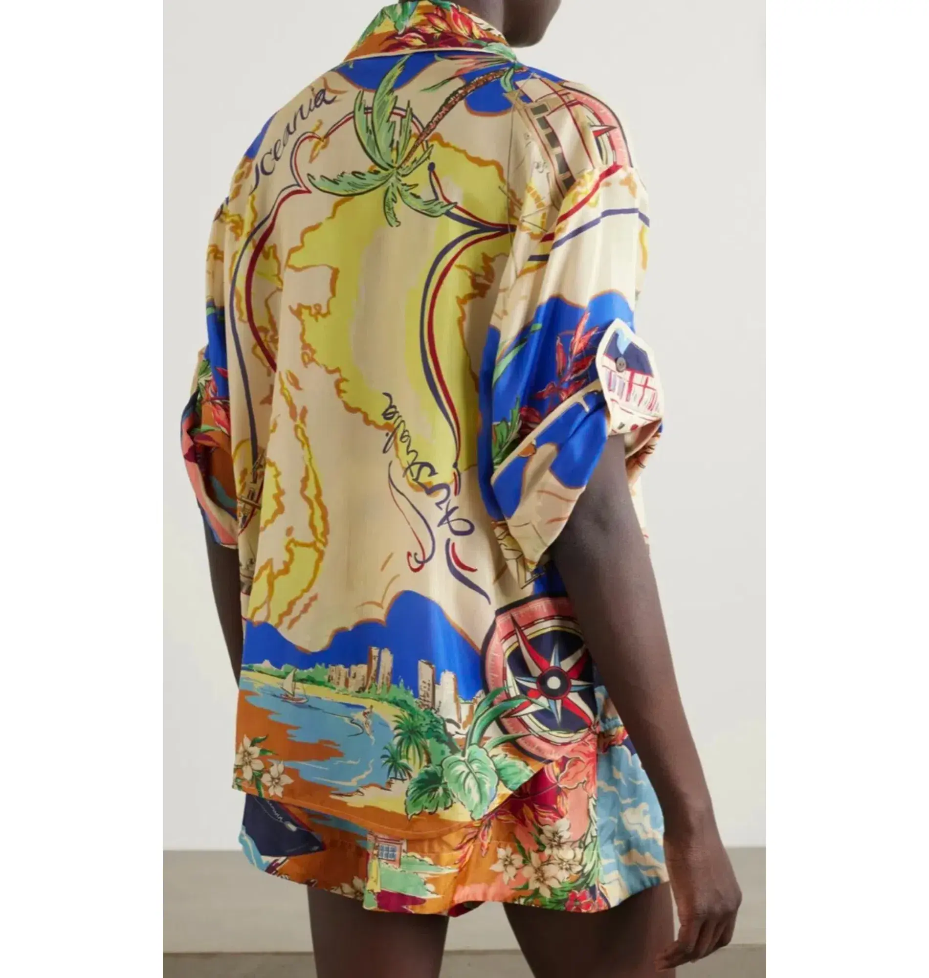Zimmermann Alight Shorts And Shirt Set Natural Map Size 0 / AU 8  - Image 3