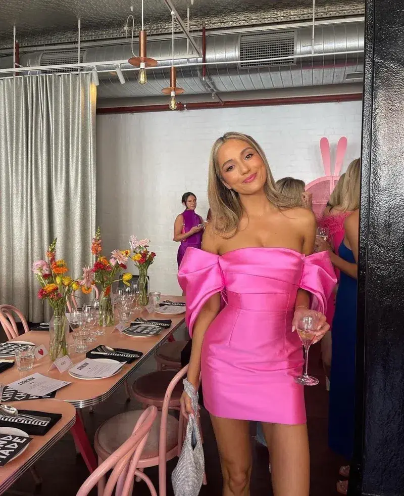 Solace London Elina Mini Dress in Pink Size 8 for rent on The Volte - main image