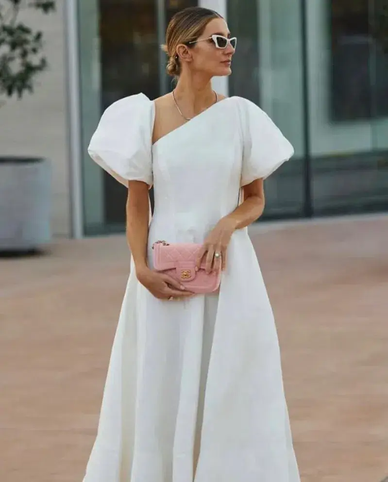 Aje Arista Tulip Sleeve Midi Dress Ivory Size 6 - Image 8