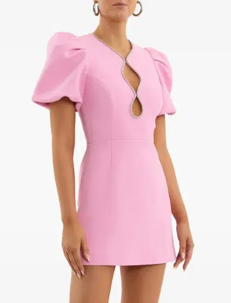 Rebecca Vallance Karina Puff Sleeve Mini Dress Pink Size 8 - Image 10