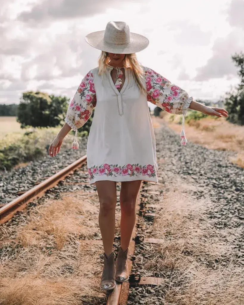 Spell and the Gypsy Cleo Tunic Mini Dress Print Size 8 - Image 4