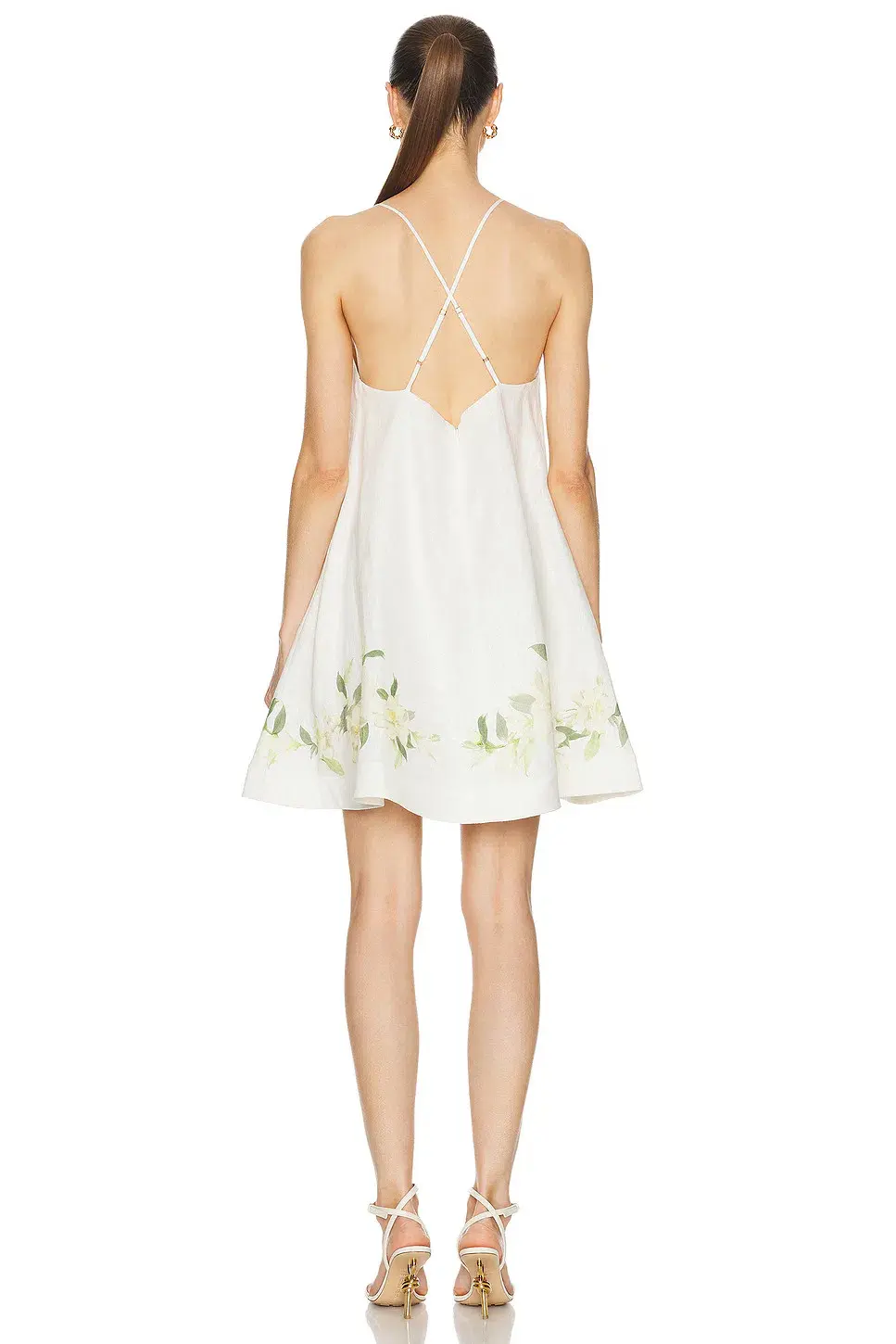 Zimmermann Harmony Swing Mini Dress Ivory Magnolia Size 0 / AU 8 for rent on The Volte - main image