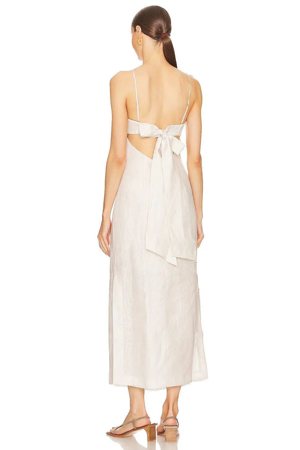 Zimmermann Lexi Column Midi Dress Ivory Palm Floral Size 1 / AU 10 for rent on The Volte - main image