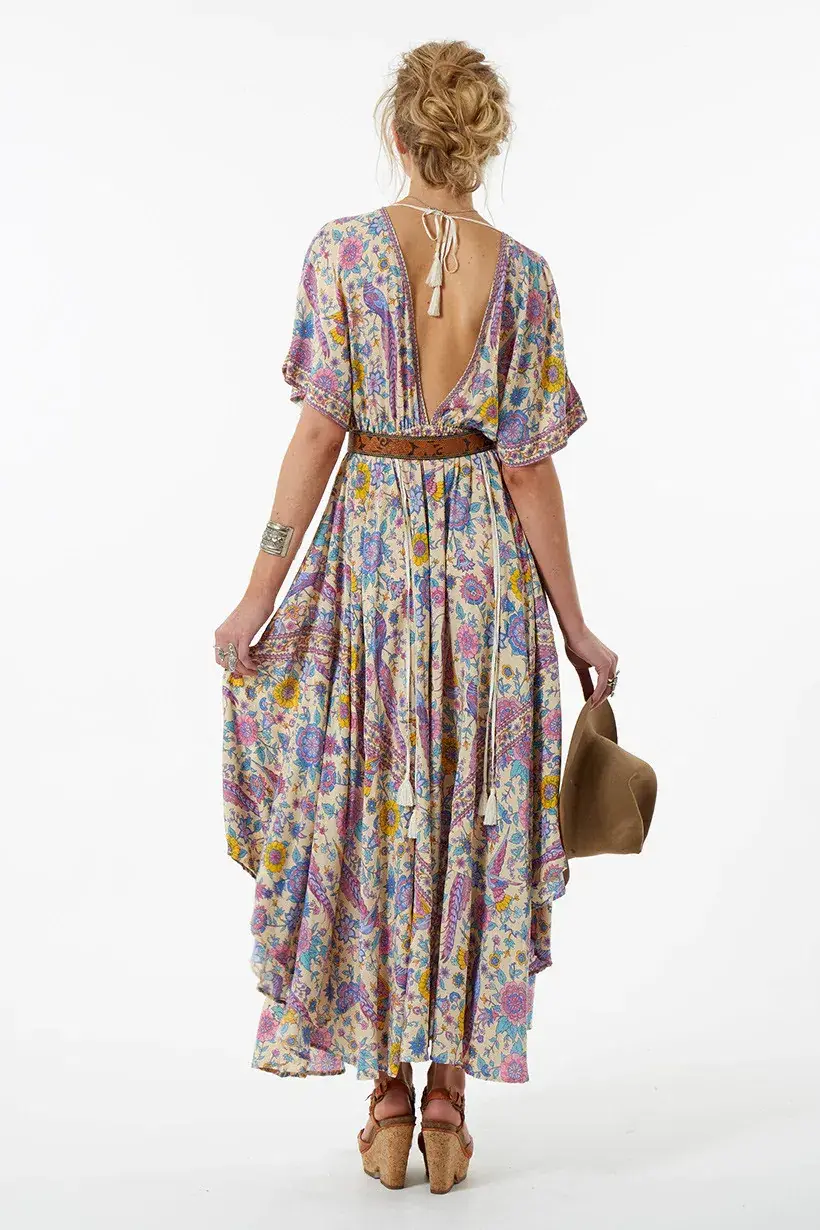 Spell and the Gypsy Lovebird Halfmoon Gown Chamomile Print Size 6 - Image 2