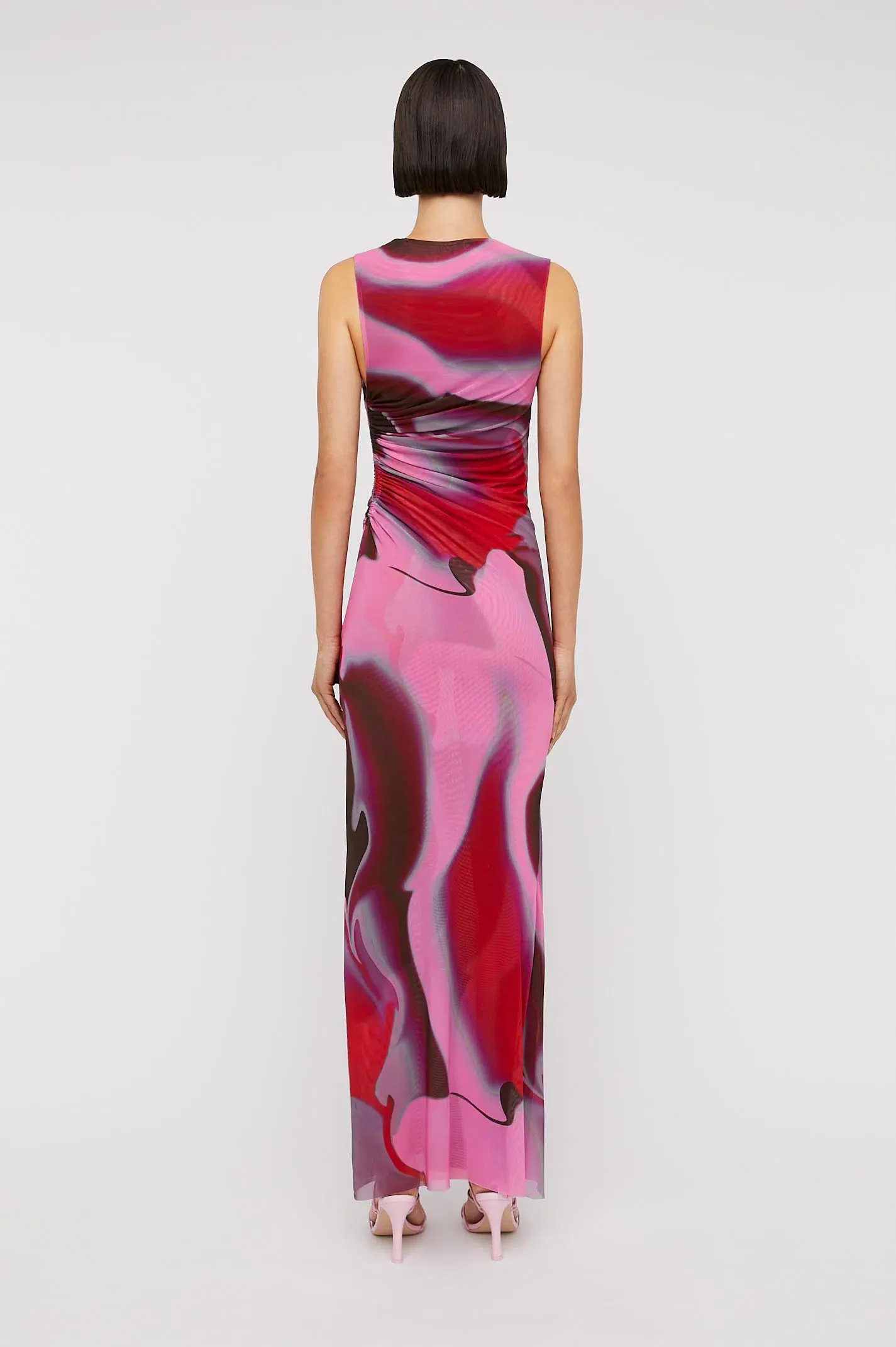 Scanlan Theodore Italian Watercolour Dress Raspberry Pink Size 12 - Image 2