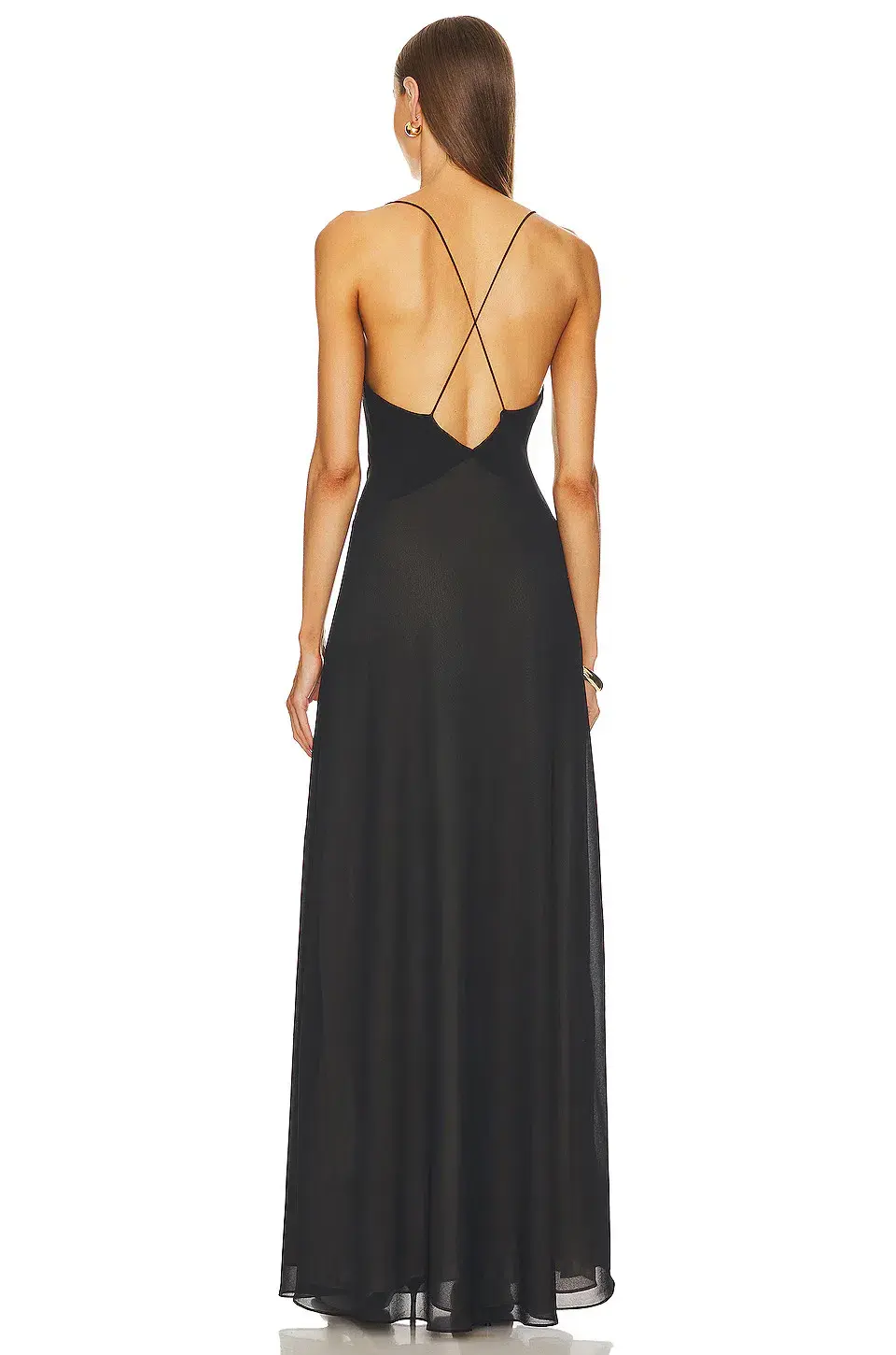Helsa Sheer Deep V Maxi Dress Black Size S / AU 8 - Image 3