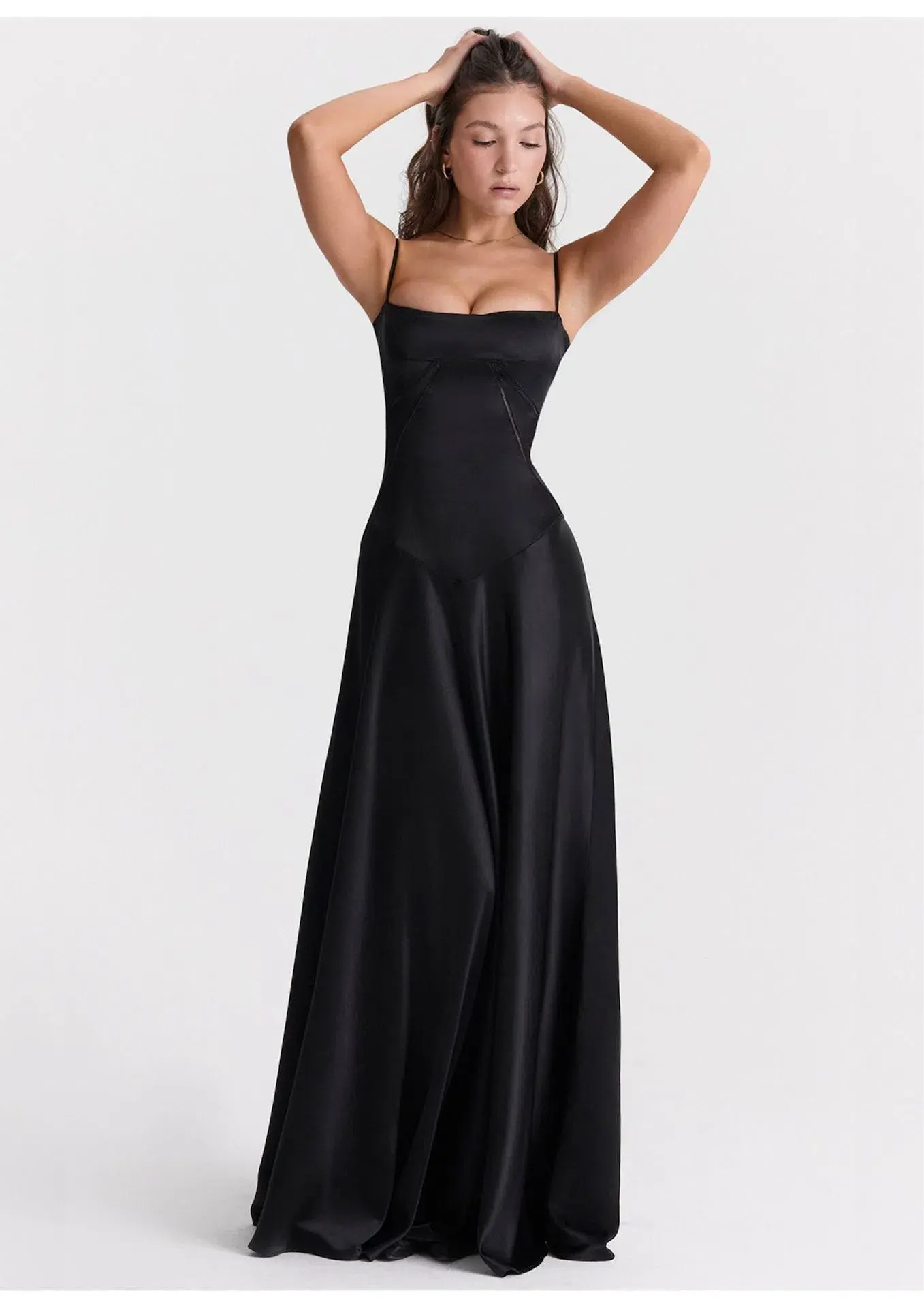 House of CB Anabella Lace Up Maxi Dress Black Size L / AU 12 - Image 1