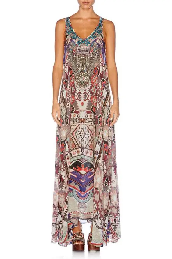 Camilla Franks Kilimanjaro Odyssey V Neck Racerback Dress Print Size 2 / M / AU 12 - Image 1