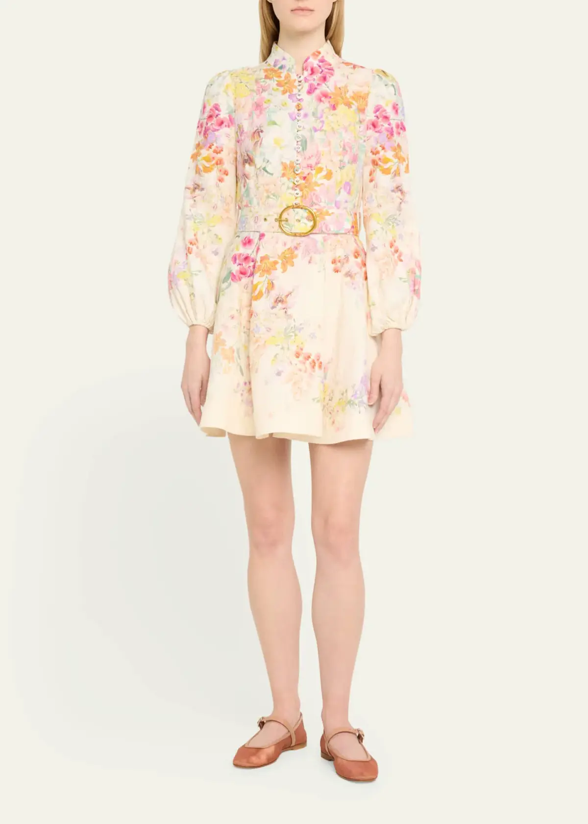 Zimmermann Natura Buttoned Mini Dress Kaleidoscope Garden  Size 2 / AU 12 - Image 1