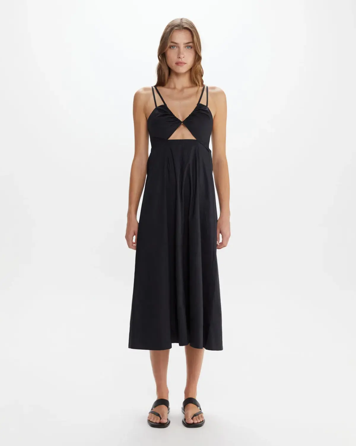 Jag Organic Cotton V Strappy Dress Black Size XL / AU 14 - Image 1