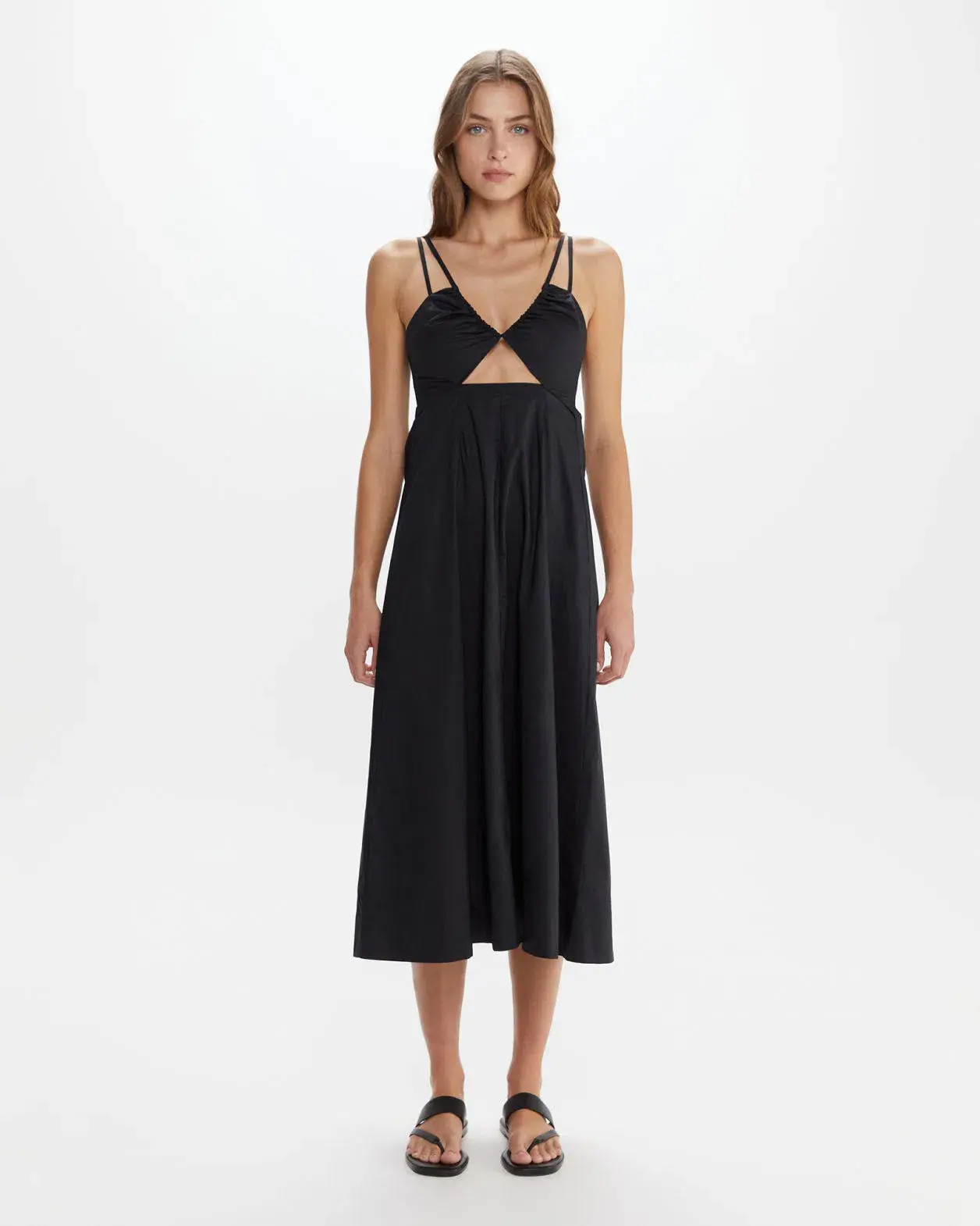 Jag Organic Cotton V Strappy Dress Black Size XL / AU 14 - Image 1