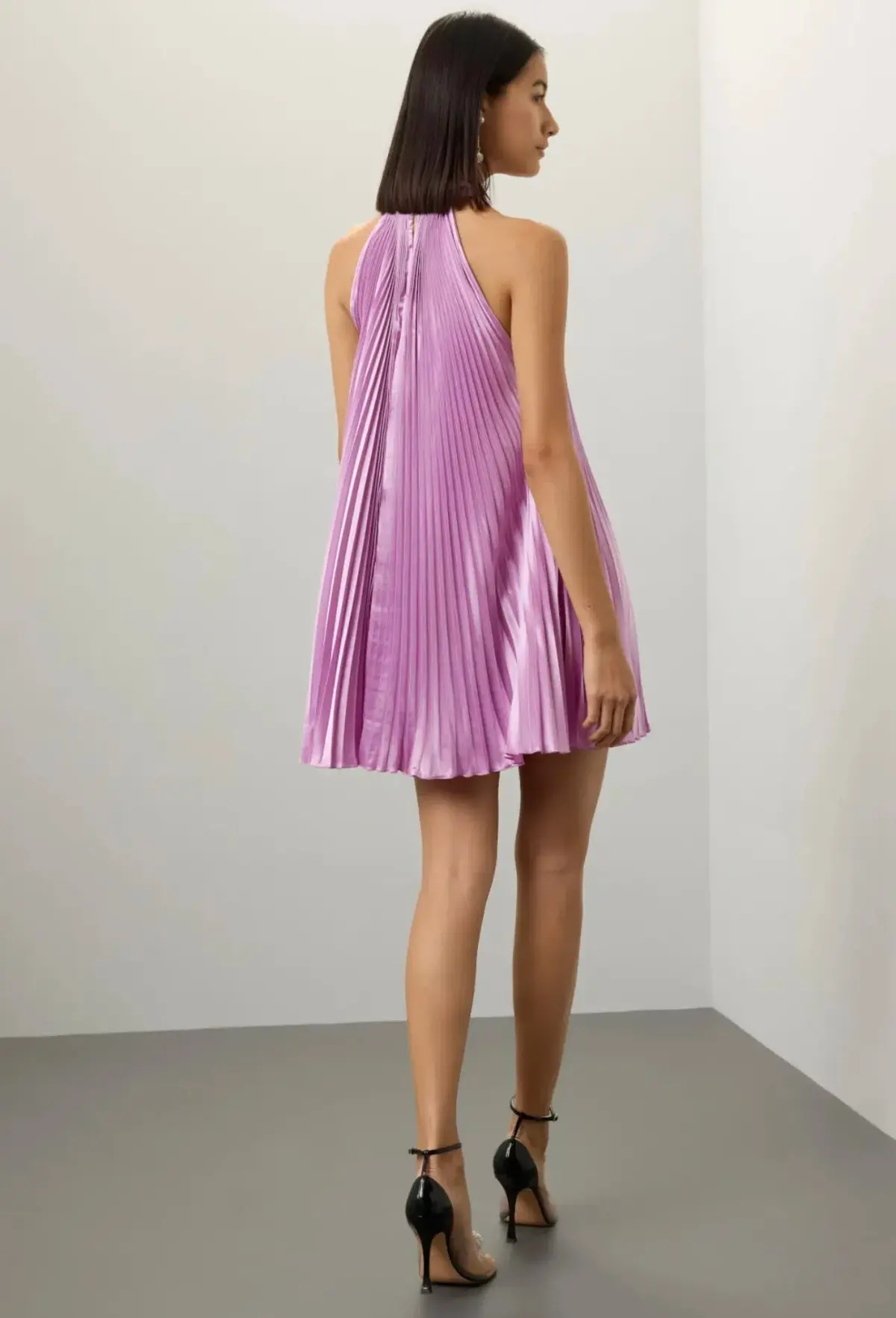 L’Idee Amour Pleated Mini Dress Purple Size 6 - Image 3