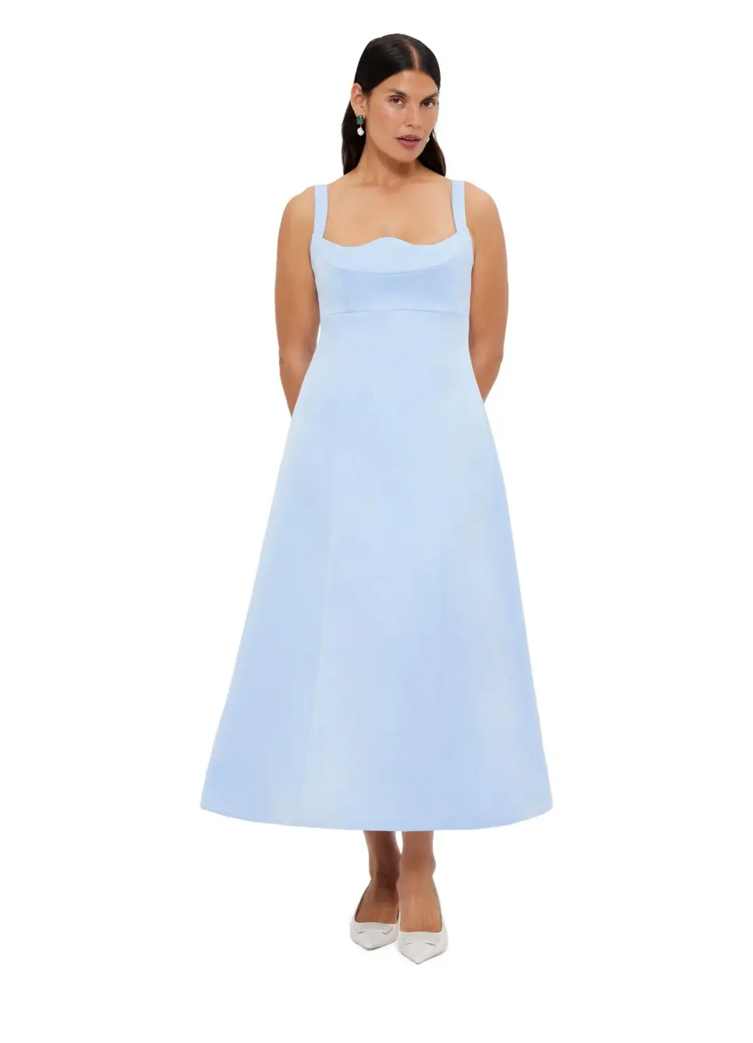 Leo Lin Odette Midi Dress in Sky Blue Size 10  for rent on The Volte - main image